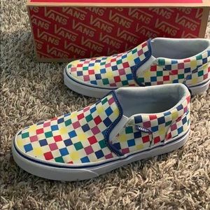 Checker Vans Slip Ons size 5